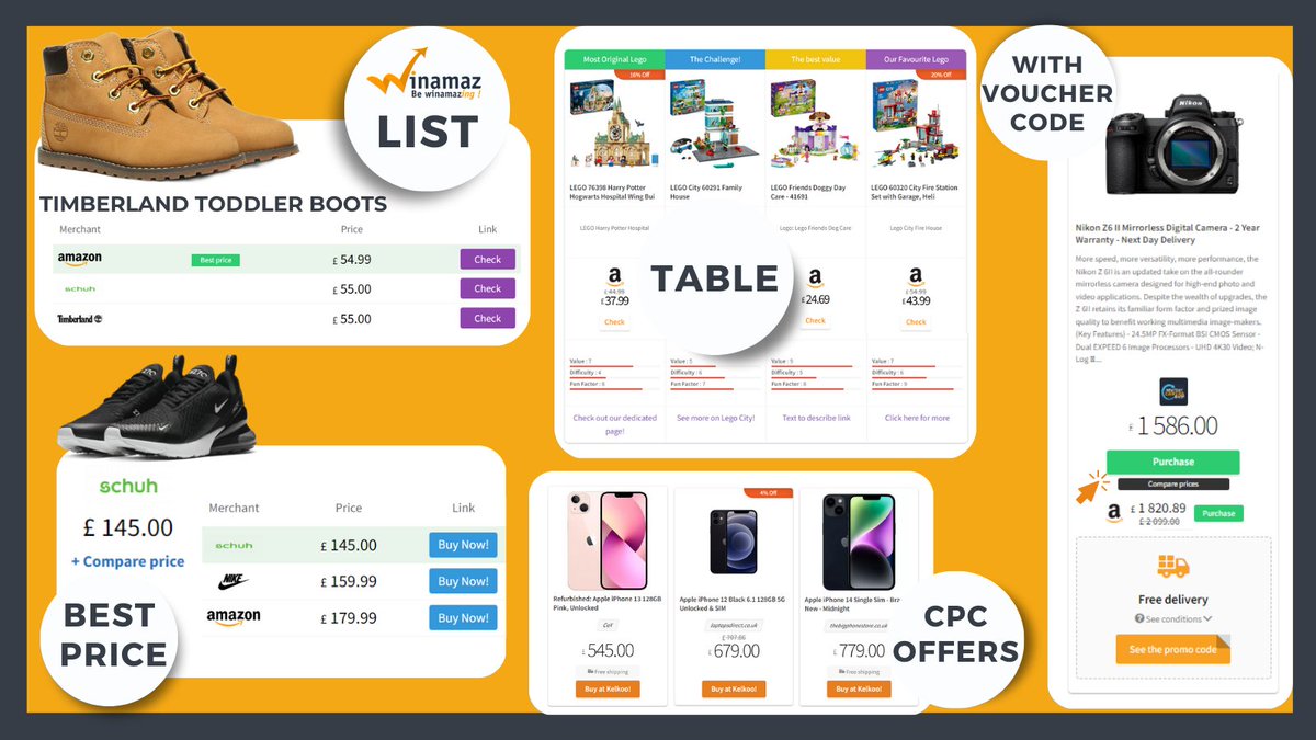 🚀Make the most of <a href="/winamaz4wp/">Winamaz : Be Winamazing !</a>  all-encompassing features: automated links &amp; pricing; templates; personnalisation; coupons; stock management😍&amp; an extensive choice of platforms &amp; advertisers! 🤩
More info: 👉winamaz.com/en/prices/
#bewinamazing #seo #affiliatemarketing