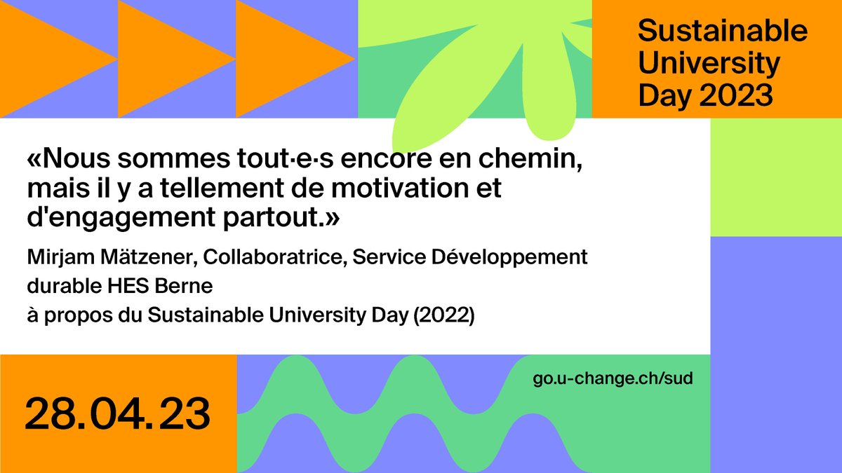 UChangeCH's tweet image. Registrations for the #SustUniDay23 are open!
Check out the interactive, varied program (in 4 languages).

🗓️28 April 2023 | Uni-/PH-Gebäude, Luzern

👉go.u-change.ch/Anmeldung
👉go.u-change.ch/program

Organised by @UChangeCH, @hslu, @UniLuzern &amp;amp; @phluzern 

#engagement #SDG