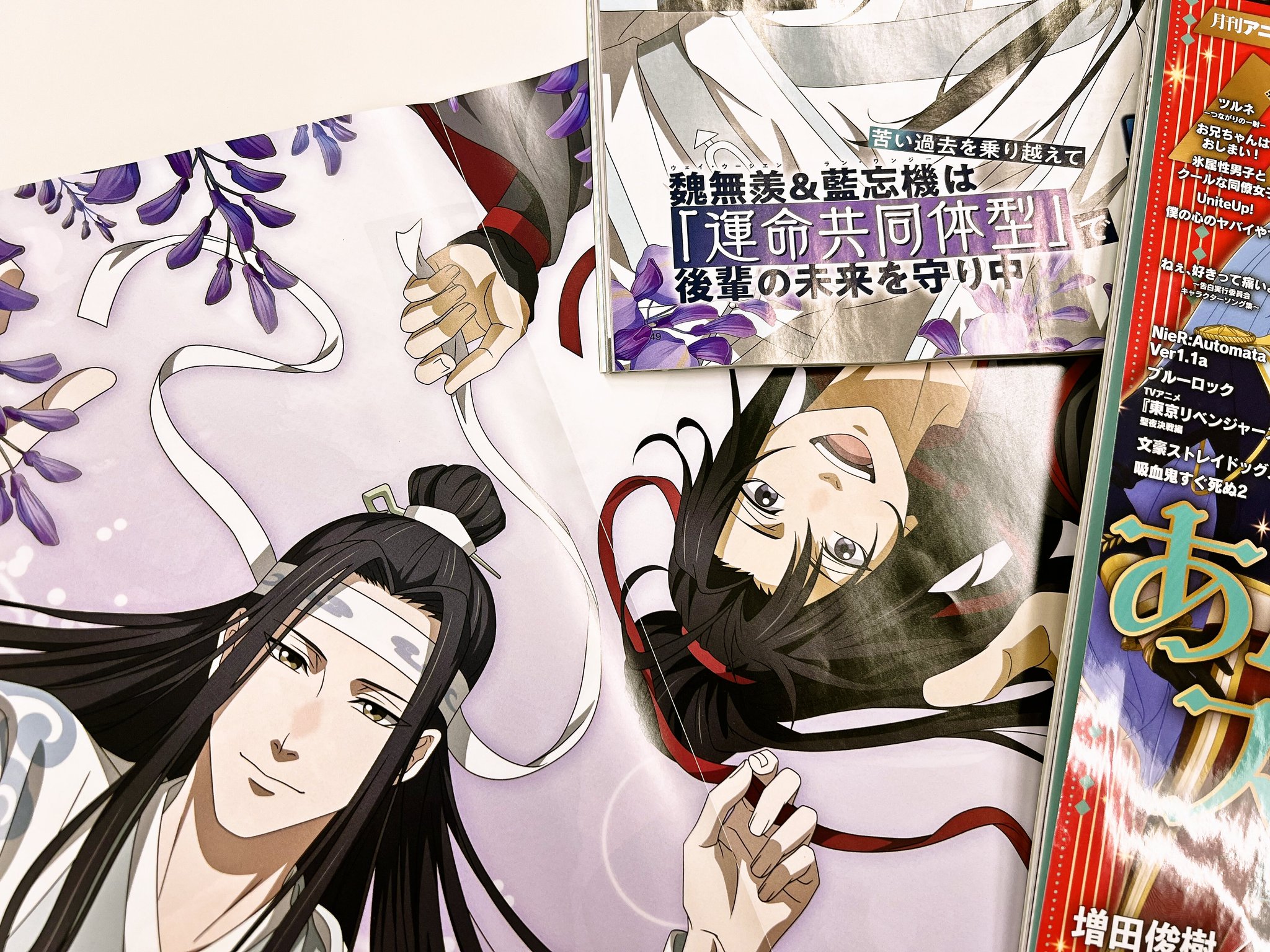 【非売品】魔道祖師 アニメ ポスター 魔道祖師 ふかふかうさぎキーホルダー 黒白 非売品ポスター
