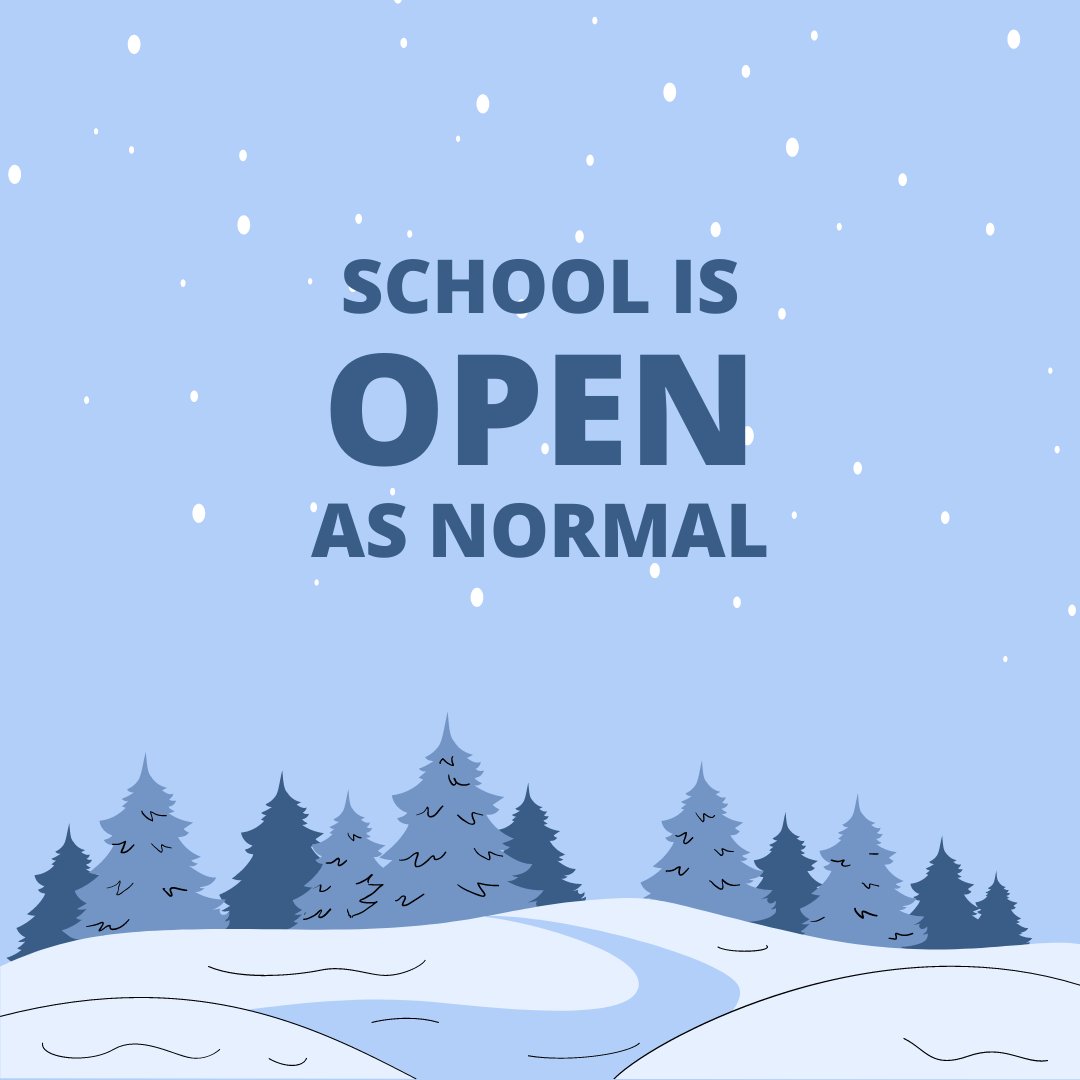 FollowDECTC's tweet image. ❄️ School is open today as normal.  Travel safely.  ❄️

#snowupdate