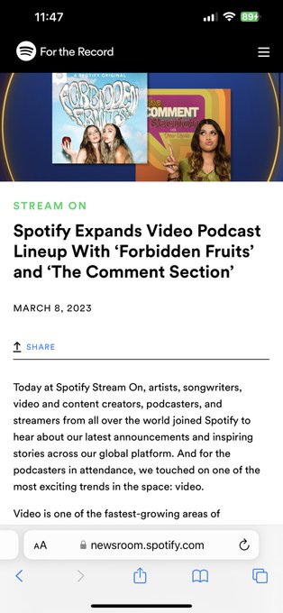 announced my show is now a Spotify exclusive podcast & that I’ll be hosting for the Oscar’s red carpet