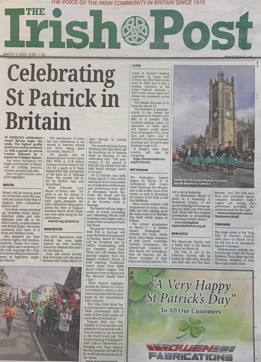 MayoManchester's tweet photo. Watch out for the πβ€οΈ of #MayoManchester @FiannaPhadraig celebrating #StPatricksweekβοΈβοΈβοΈβοΈ in #Manchester #Liverpool #Levenshulme #Burnage and #Paris π«π· for their 75th Anniversary https://t.co/ZgMvWrQ7HV