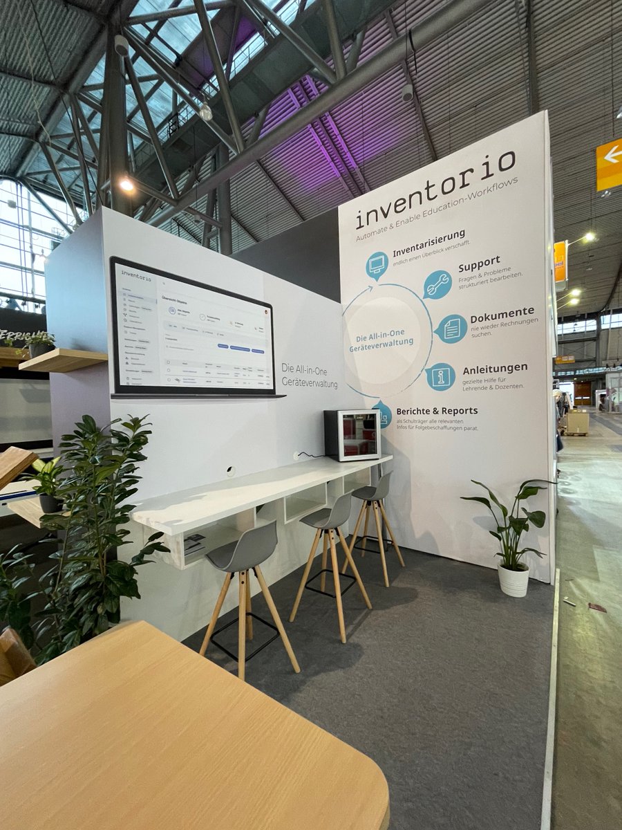 Die erste Inventarisierungs-Lösung speziell für #Schulen und #Kommunen gemacht. <a href="/Inventor_io/">Inventorio</a> sorgt auf der #Didacta23 in #Stuttgart für viel Aufmerksamkeit 🔥
-> Halle 1, F70 <-