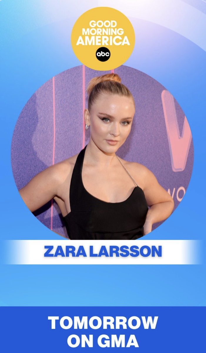 📺 | <a href="/zaralarsson/">Zara Larsson</a> will be on ‘Good Morning America’ this morning to come. (March 9th)