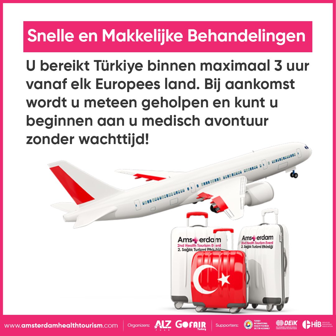 Because of Türkiye’s geographical position; patients coming from Europe can easily reach Türkiye, taking one of the many daily flights and arrive in approximately 3 hours.
Türkiye provides an ease of transportation, but also shortens waiting time for your designated medical needs