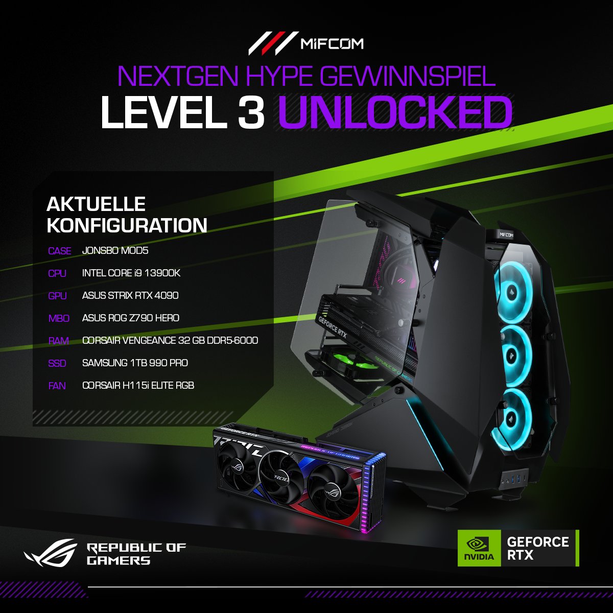 Level 3 Unlocked 💯

Ihr habt die MAXIMALE PERFORMANCE erreicht! 

➡️ ACHTUNG: Noch bis Heute 18 Uhr könnt Ihr weiter mitmachen, um euch eure Chance auf das Gewinnspielsystem zu sichern!

- RT &amp; Like
- Kommentiert mit #ICHWILLRTX