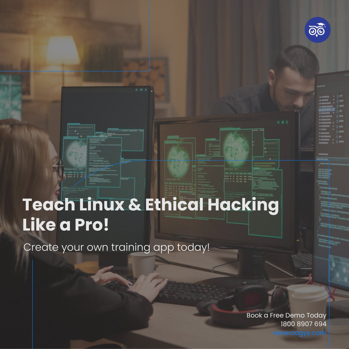 Oogyy_App's tweet image. Ready to revolutionize the way you teach Linux and Ethical Hacking? With a customized Linux and Ethical Hacking training app.
Toll-Free - 1800 890 7694
Learn more: oogyy.com
#linuxtraining #linuxtrainingonline #linuxonlinecourse #ethicalhackingcourse #oogyy