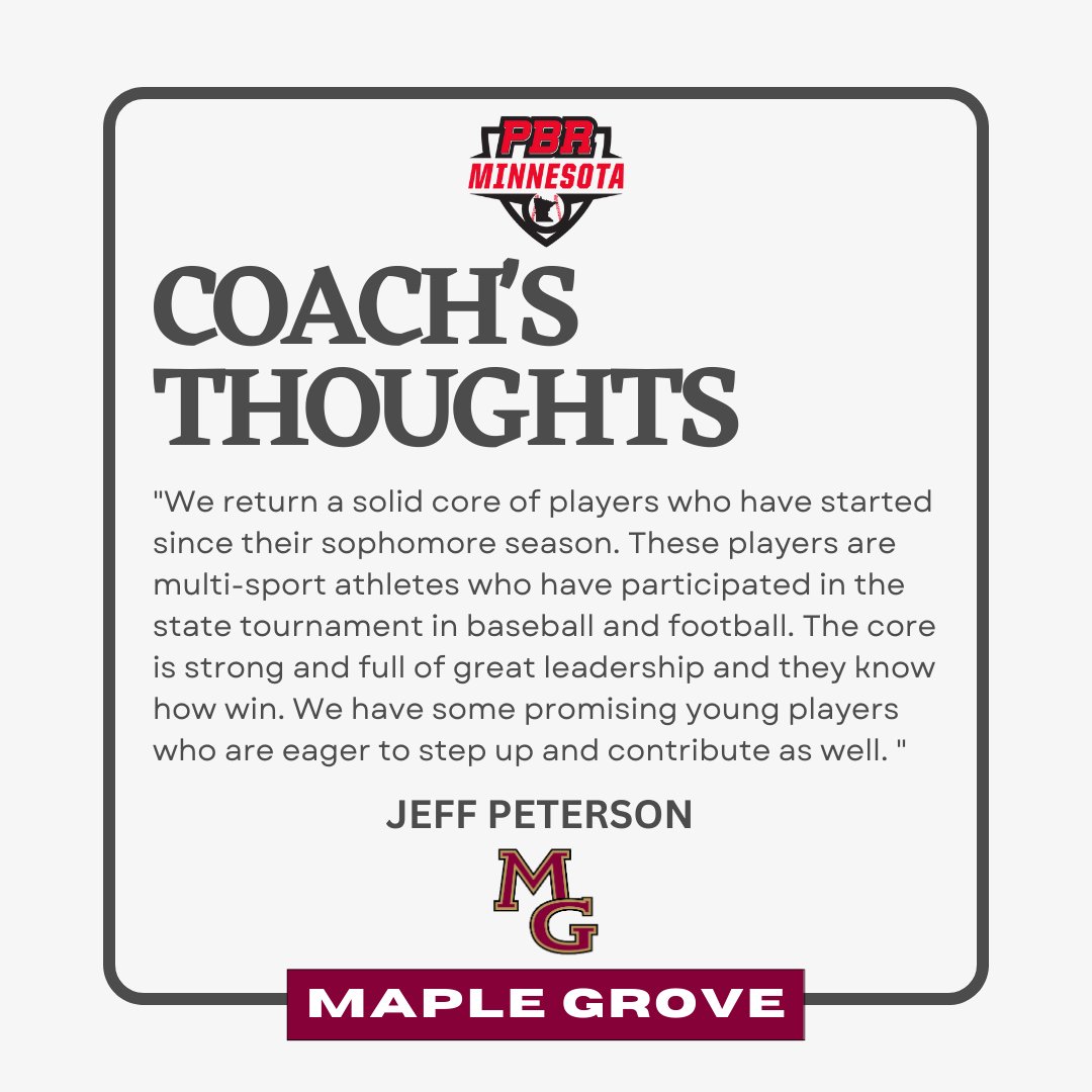 Prep Baseball Minnesota (@prepbaseballmn) on Twitter photo PBR MN 2023 High School Team Preview:
MAPLE GROVE CRIMSON
<a href="/BaseballCrimson/">Crimson Baseball</a>
👉🏼🔗 bit.ly/3J5RoDF PBR MN 2023 High School Team Preview:
MAPLE GROVE CRIMSON
<a href="/BaseballCrimson/">Crimson Baseball</a>
👉🏼🔗 bit.ly/3J5RoDF