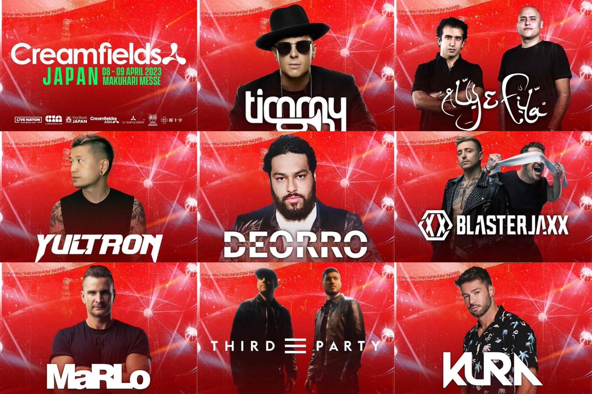 Music_News_Net_'s tweet photo. 【パート2】
4月8日（土）・9日（日）にCreamfields JAPAN初上陸🔥

Day 2に出演するTimmy TrumpetやAly &amp; Fila、Blasterjaxx、Ben Gold、Billy Gillies、Deorro、KURA、MaRLo、Third ≡ Party、YULTRONらをそれぞれ代表曲付きで一挙紹介します！

▶︎ https://t.co/rHA0GRkqpV https://t.co/J4jz5BFAoz