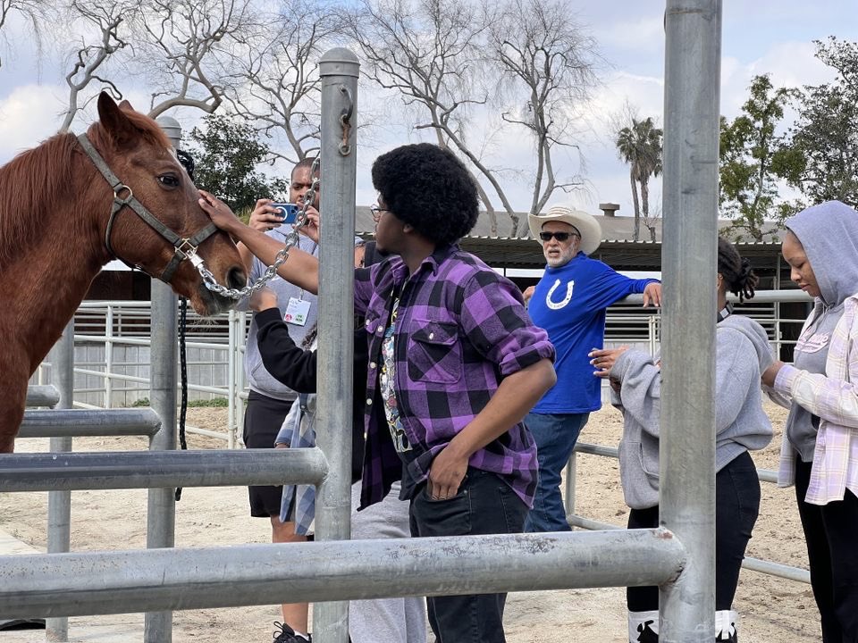 BSAP_LAUSD's tweet photo. The scholars at Venice High School visited Urban Saddles and experienced and saw themselves represented in equestrian culture. #RepresentationMatters #BSAP @LASchools @LASchoolsWest https://t.co/8PsRalE9hb