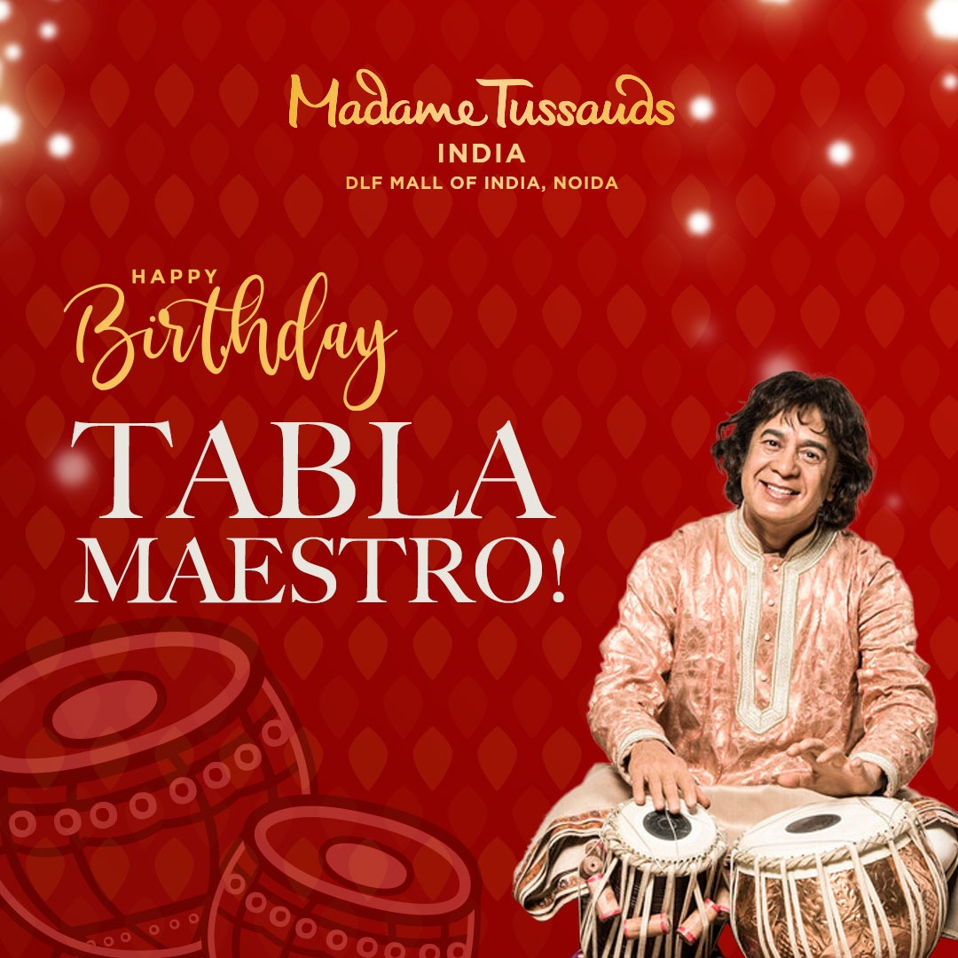 Happy Birthday to the Indian legend and tabla maestro, Ustad Zakir Hussain!

Book your tickets now!
Visit- bit.ly/3d0TmsR

#MadameTussauds #BookTickets #Engagement #MadameTussaudsIndia #Bollywood #Cricket #WaxMuseum