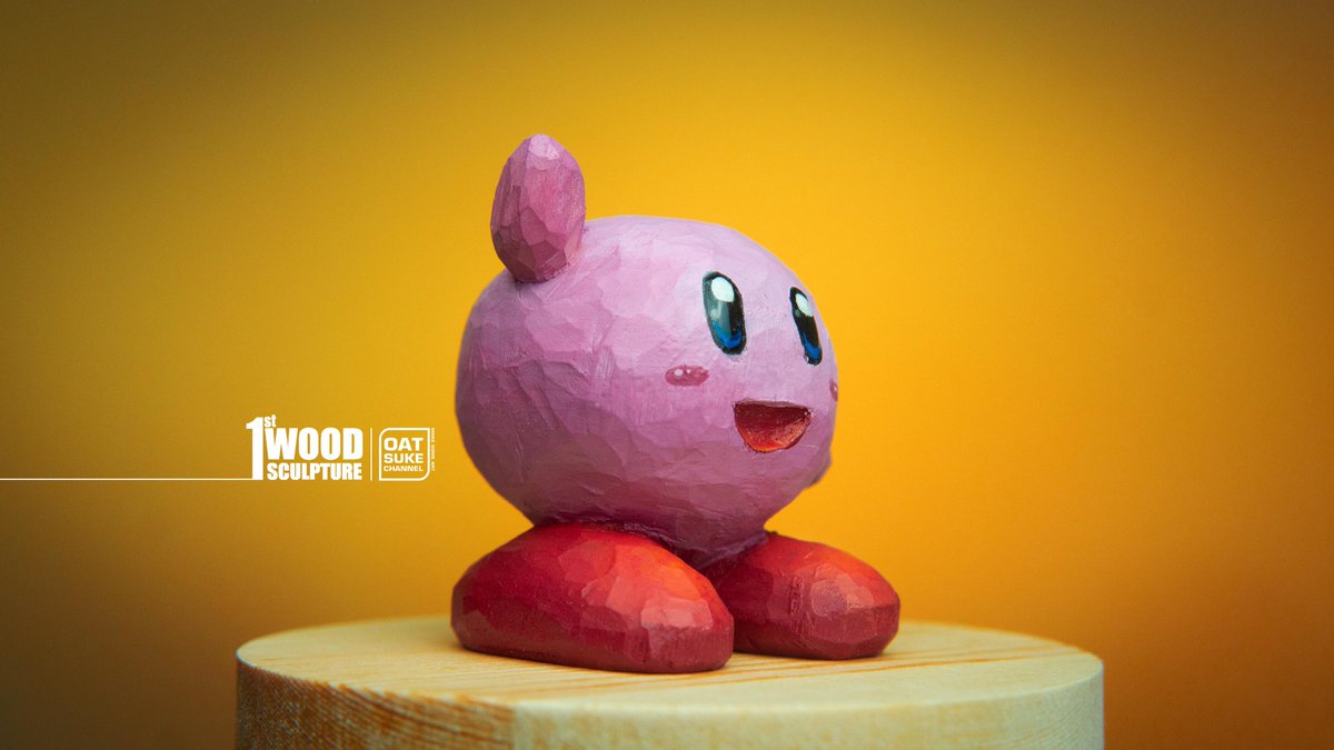 Hi everyone this is 1st #woodsculpture . i sculpt from #woodbase Hope you love him 😘😘😘

#kirby #hobby #diy