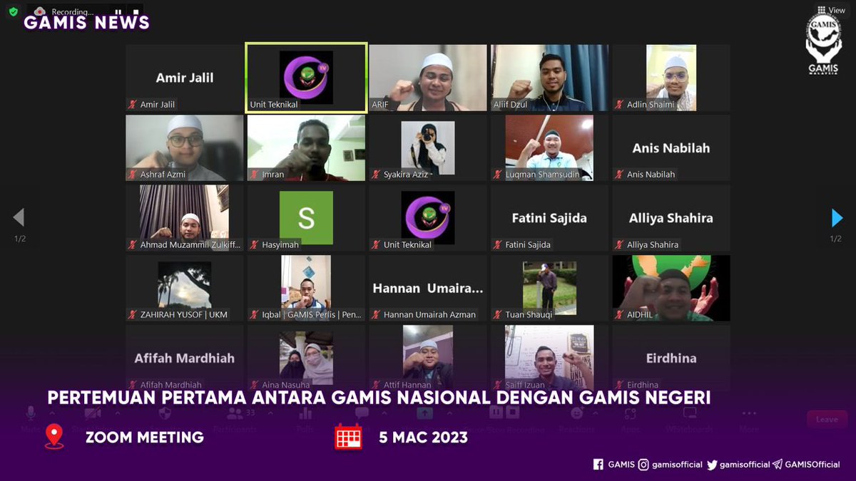 gamisperak's tweet photo. PERTEMUAN PERTAMA ANTARA GAMIS NASIONAL DENGAN GAMIS NEGERI

Alhamdulillah, pada 5 Mac 2023 yang lepas GAMIS Nasional telah membuat pertemuan pertama dengan GAMIS Negeri-negeri.

Semoga pertemuan ini dapat mengeratkan lagi ukhwah antara GAMIS secara keseluruhannya.

#GAMIS2023 https://t.co/D3fns47Uma