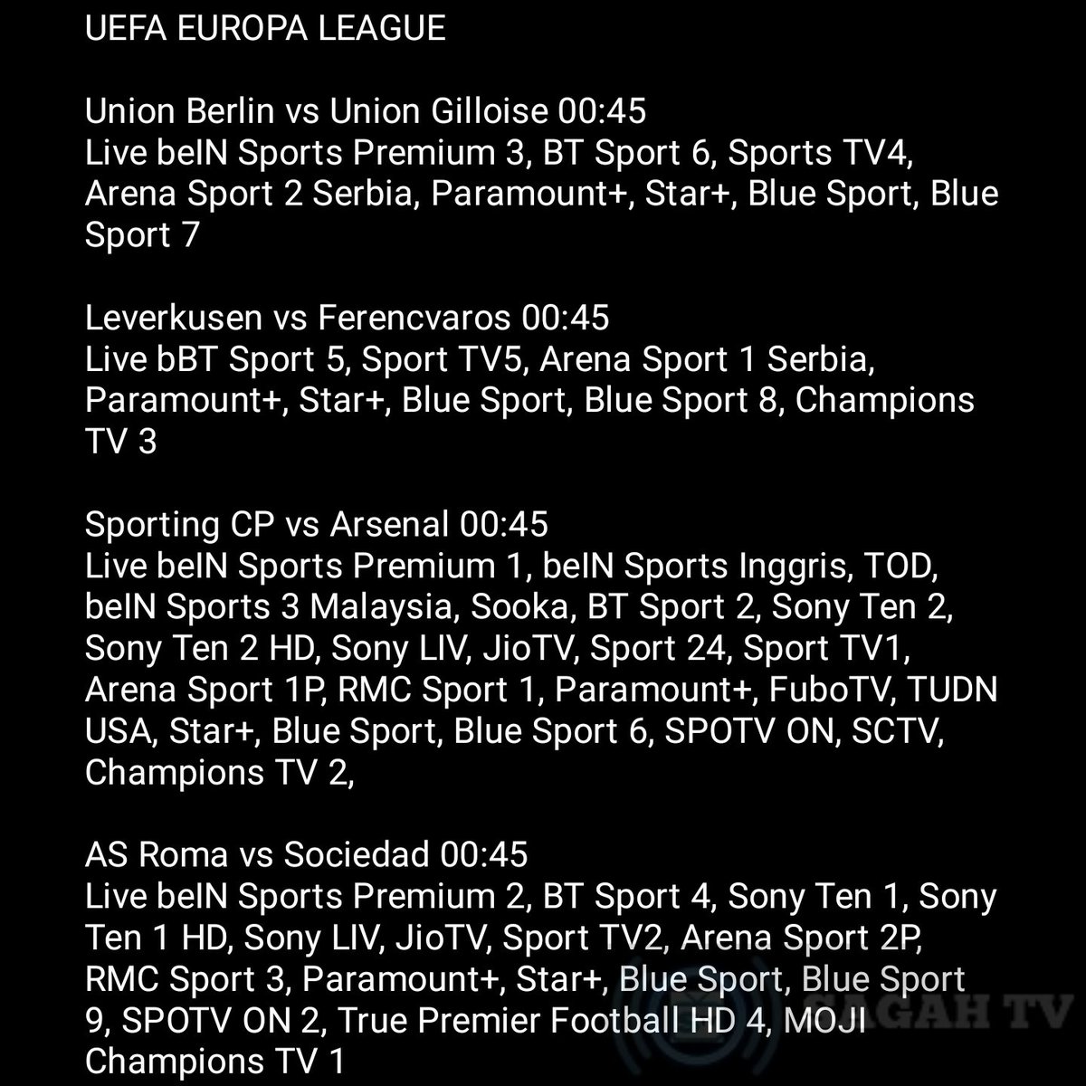 Sagahtvlive On Twitter Jadwal Siaran Langsung UEFA Europa League sagahtvlive-on-twitter-jadwal-siaran-langsung-uefa-europa-league