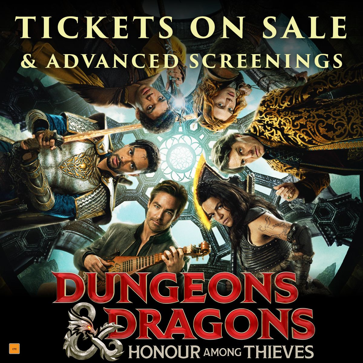 Thievery required, honour optional.

Tickets are now on sale for DUNGEONS AND DRAGONS: HONOUR AMONG THIEVES including our Preview Screenings March 13, 24 - 26.

Get your tickets here! ow.ly/BSOv50NahQY