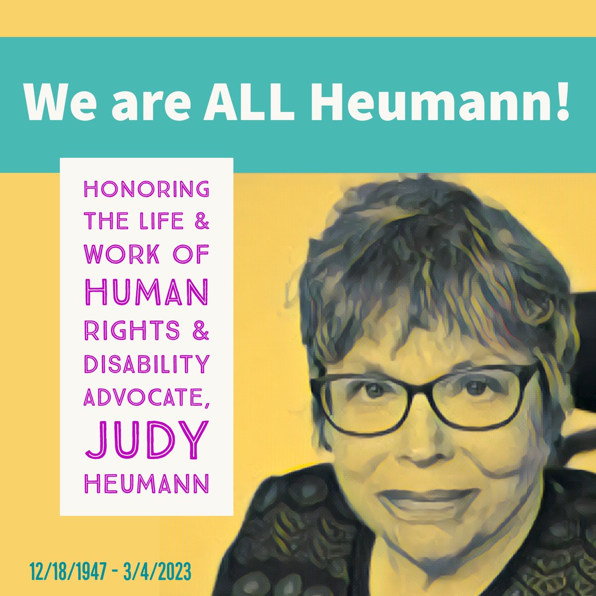 For #internationalwomensday &amp; #DisabilityAwarenessMonth I honor #JudyHeumann who, along with others, is the reason we have 504 accommodations in schools. THANK YOU to those who fought &amp; continue to fight for access &amp; fair treatment for those with disabilities. #WeareALLHeumann!