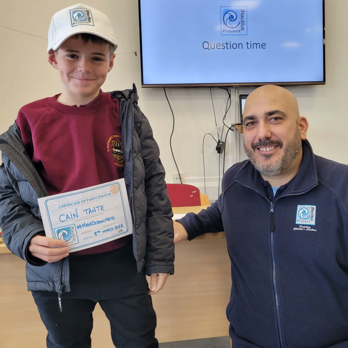 The Nautilus Project (@NautilusGib) on Twitter photo 2023-03-09 05:28:19 Cain Tante from SBUPS was awarded the coveted #MedOceanHero accolade for his efforts towards marine conservation π #Gibraltar #climatecrisis #ClimateChange #OceanicClimateChange #marineconservation #marinescience #marinebiology Cain Tante from SBUPS was awarded the coveted #MedOceanHero accolade for his efforts towards marine conservation π #Gibraltar #climatecrisis #ClimateChange #OceanicClimateChange #marineconservation #marinescience #marinebiology