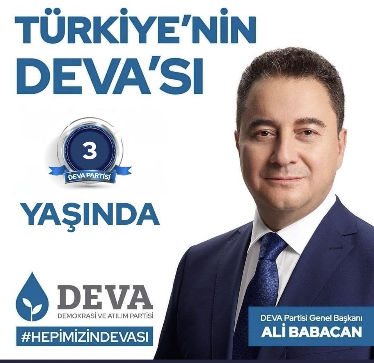 Türkiye’nin DEVA’sı 3 yaşında. Ülkemize hizmet edeceğimiz nice yıllara🙏
#TürkiyeninDEVAsı  #DEVA3yaşında
@devapartisi @alibabacan 
@KusadasinaDeva