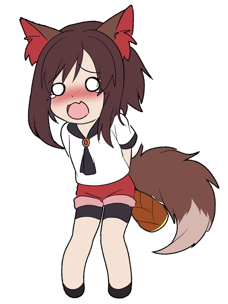 尻もちをついてしまった影狼くん? 