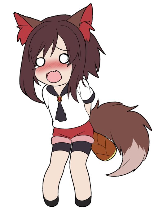 尻もちをついてしまった影狼くん? 