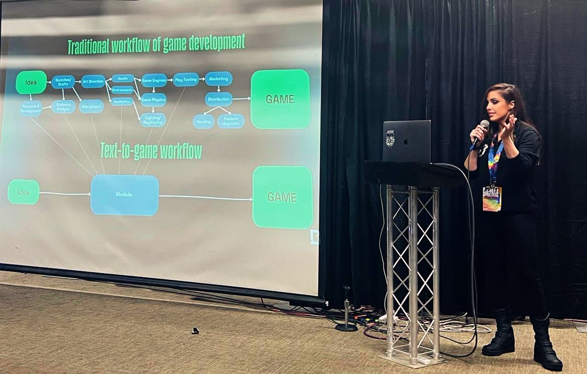 coin_artist's tweet image. Me presenting at #ethdenver on AI solutions for creating 3D experiences and immersive environments… especially for the metaverse. 

@BlockadeLabs #texttogame #AI #gamedev