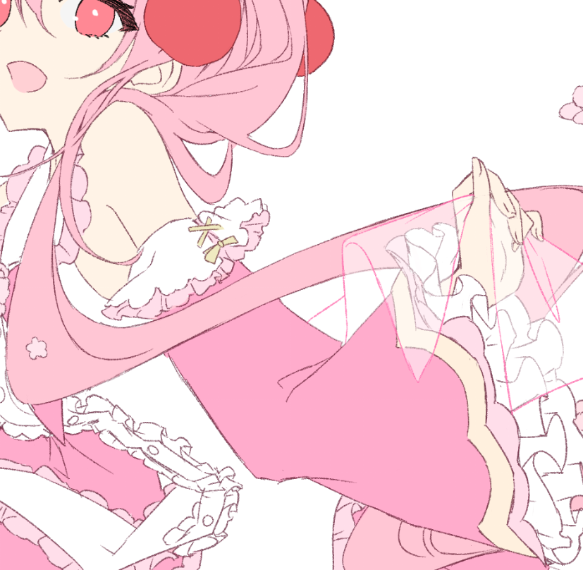 初音ミク ,桜ミク 「生きてます間に合うといいなというwipです 」|‍汐張神奈🌌☄️のイラスト