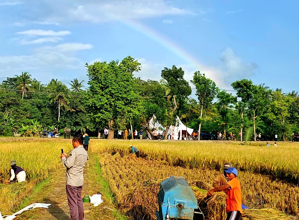 distannakjateng's tweet photo. "Kita semua harapkan harga gabah di petani wajar,harga beras di pedagang wajar,harga beli beras di masyarakat juga wajar." Presiden RI @jokowi dlm kunjungannya di Ds.Lajer,Kec.Ambal, Kebumen(09/03/2023). Hal tsb disampaikan agar petani memperoleh harga GKP yg layak.
#JatengGayeng https://t.co/wdEvWEpUEr
