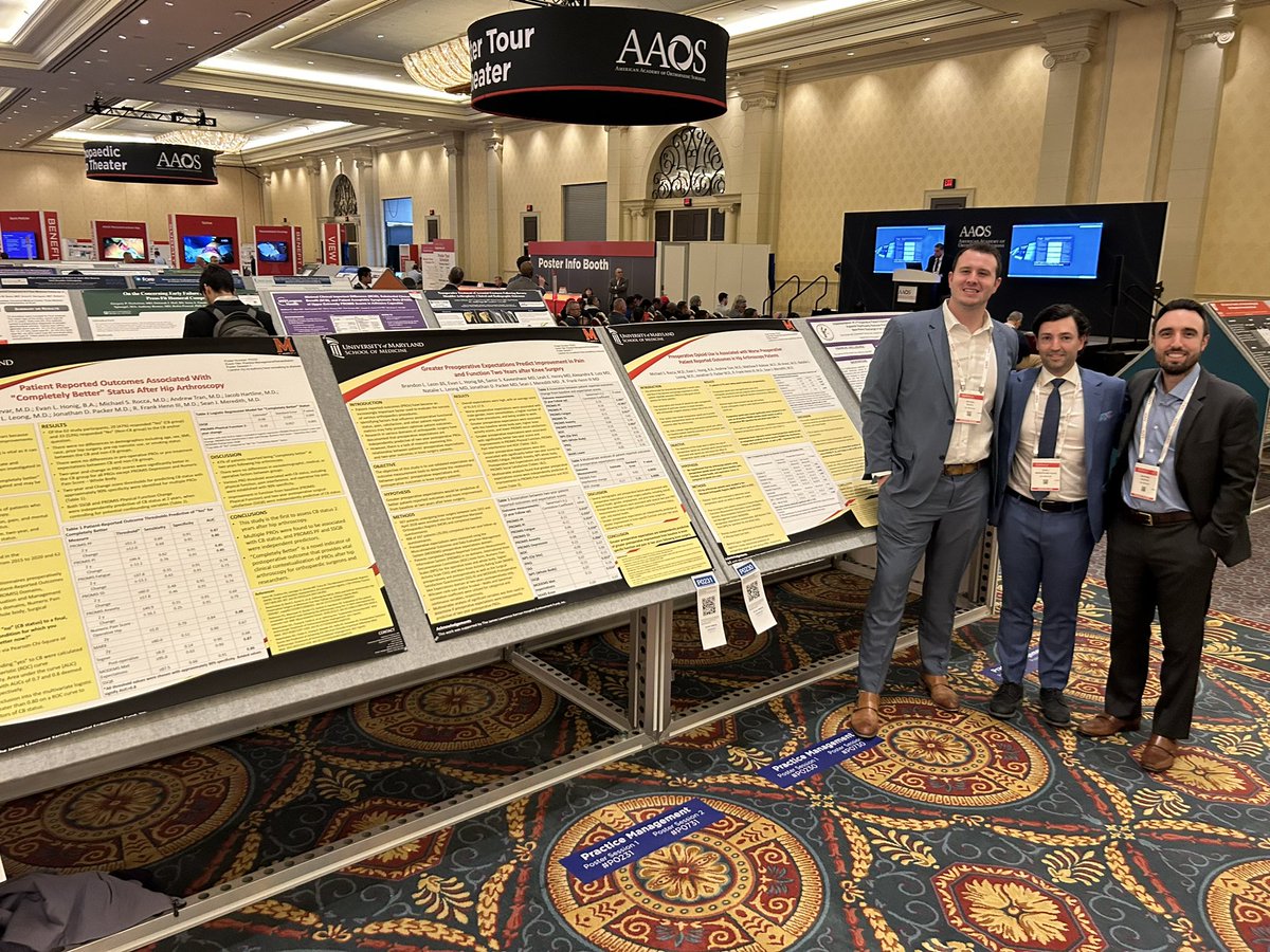 Our sports medicine posters today at #AAOS2023 <a href="/AAOS1/">AAOS</a>! Great work by our resident physicians <a href="/_michaelrocca/">Michael Rocca, M.D.</a> <a href="/drmattkolevar/">Matthew Kolevar, MD</a> <a href="/UMMC/">University of Maryland Medical Center</a> <a href="/UMmedschool/">University of Maryland School of Medicine</a> <a href="/umms/">University of Maryland Medical System</a>