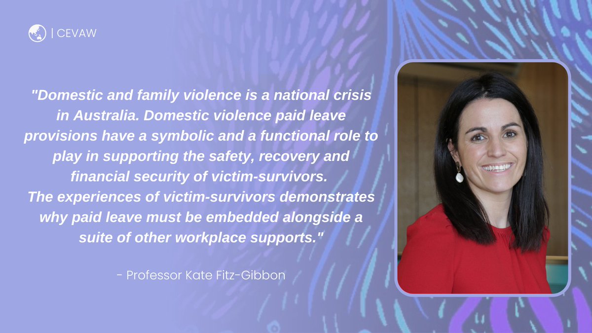<a href="/_CEVAW/">CEVAW</a> Deputy Director - Knowledge Translation <a href="/Kate_FitzGibbon/">Kate Fitz-Gibbon</a>’s 'Safe, Thriving and Secure' Report explores how experiences of #DFV impacts on victim-survivors’ engagement in the workforce, their work performance &amp; career progression: bit.ly/3yfmB1Y #IWD2023