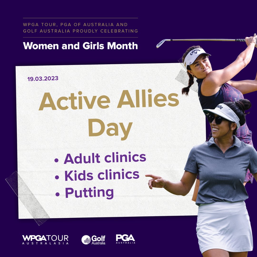 Active Allies Day is your opportunity to be a part of opening the door to more women and girls playing more golf – be a part of it! ⛳

Click the link to find out more: bit.ly/3mDU6bW 

#WomenAndGirlsMonth