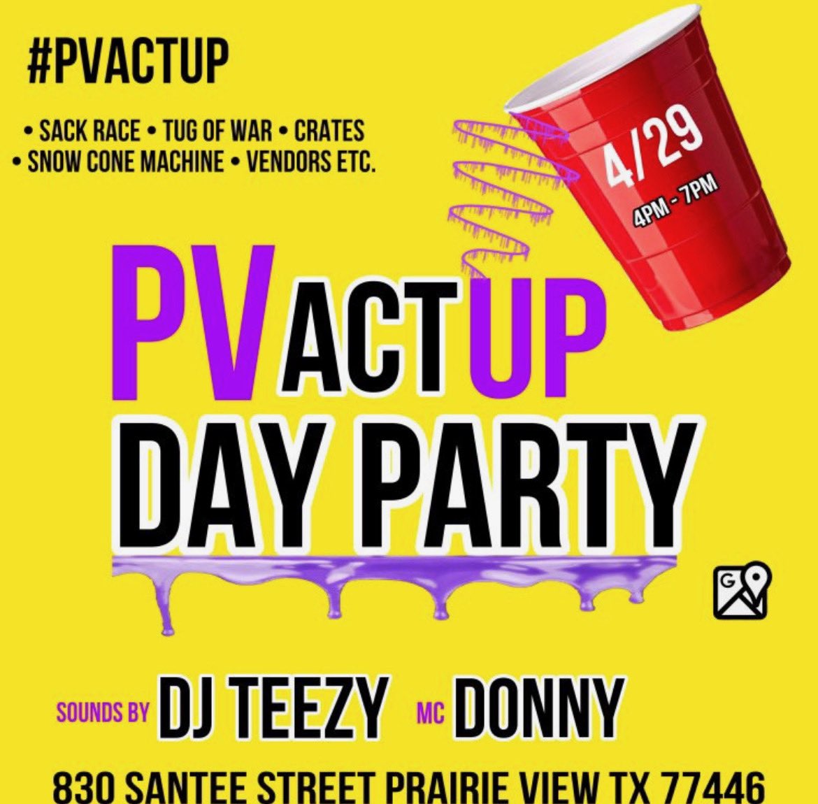 🚨04•29•2023🚨 
We going up !!! NO PLAY PLAY ‼️
Y’all know where to be, 2 parties in 1 🎬
Definitely gonna be a movie so don’t miss it 🎥 #PVActUp  #pvamu #shsu #SHSU26 #txsu #UoH