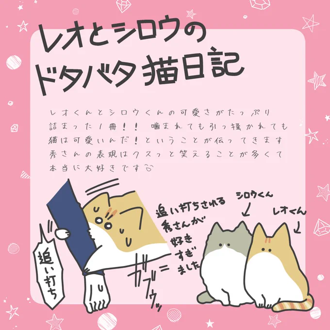 『レオとシロウのドタバタ猫日記』(作:秀先生 とにかく二匹が可愛い……いつもSNSで見ていますが紙で手元に置いておけるのがとても嬉しいです 