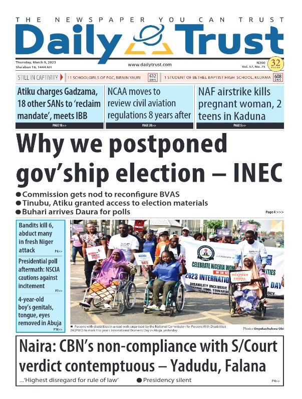 alpha1065fm's tweet photo. Newspaper #Headlines Thursday 9th March 2023:
#Politics #NigerianNews
#Africa #Newspaper #sports #EndSARS
#NEWSUPDATE #BreakingNow
#INEC #GuberPoll
(2/3) https://t.co/zByj11g00Y