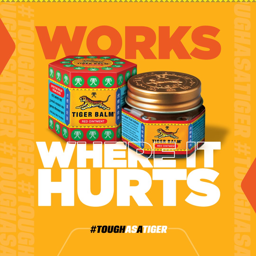 TigerBalmIndia's tweet image. Ab dard ko karo alvidaa #TigerBalm ke saath. Be #ToughAsATiger #workswhereithurts 

#TigerBalm #TigerBalmIndia #TigerBalmWhite #TigerBalmRed #TigerBalmInternational #LessonsFromPain #GymReady #RoarThroughPain