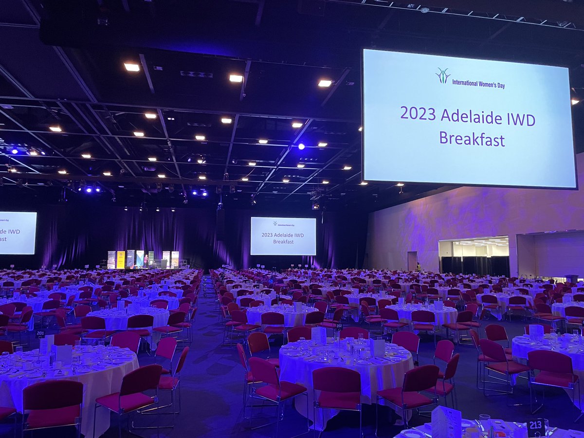 .<a href="/AdlIwd/">AdelaideIWDBreakfast</a> is getting ready to welcome 2800 people to their #IWD2023 breakfast tmrw hosted by <a href="/SenatorWong/">Senator Penny Wong</a> with guest speaker Amb Caroline Kennedy. Virtual 🎟️ to this sell-out event in support of UN Women Aust are still available: events.humanitix.com/2023adelaideiw…
