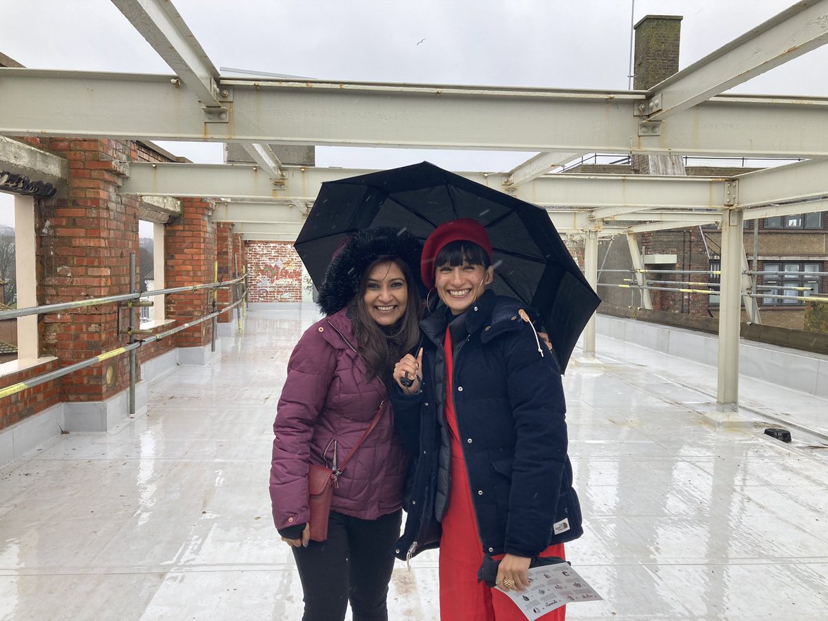 Two of our brilliant <a href="/HistoricEngland/">Historic England</a> Commissioners on the roof of the Observer Building <a href="/hastingscommons/">Hastings Commons</a> #HighStreetsHAZ  <a href="/nai_chak/">Nai_Chakraborty</a> and Susie Thornberry