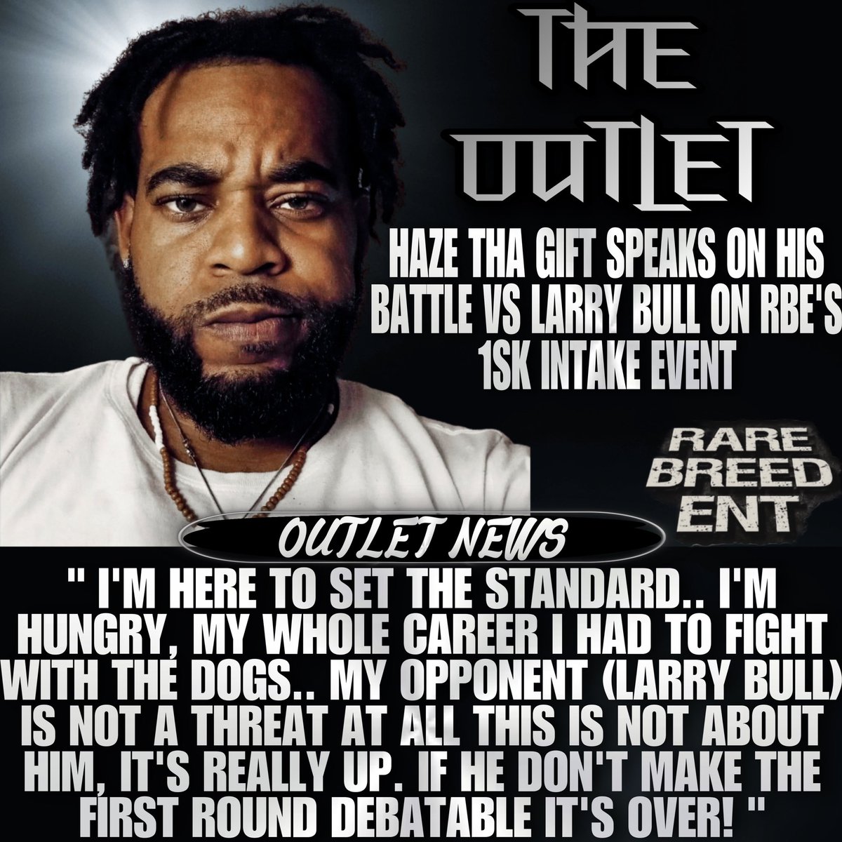 KaiFinesse24's tweet image. Haze Tha Gift Speaks On His Battle Vs Larry Bull On RBE’s Intake Event &amp;amp; He Has Something To Say👀🔥

YouTube Link - youtube.com/live/Z-atDvSK3…

#OutletNews #RBEIntake