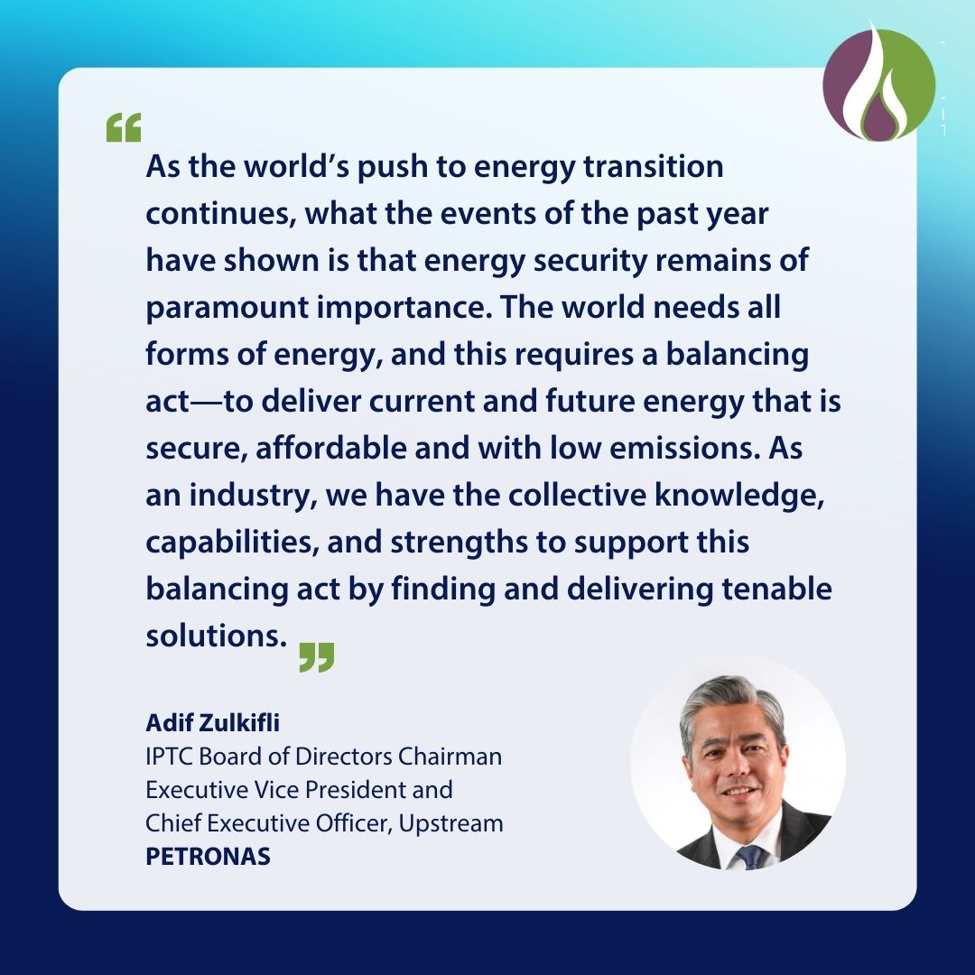 iptc_net_org's tweet photo. Inspiring quotes from #IPTC2023 that reinforces the industry’s commitment towards a net-zero future. Through industry collaboration, we can accelerate progress, achieve greater impact, and create a more resilient, secure and sustainable energy future. https://t.co/4q6vyAjLbw