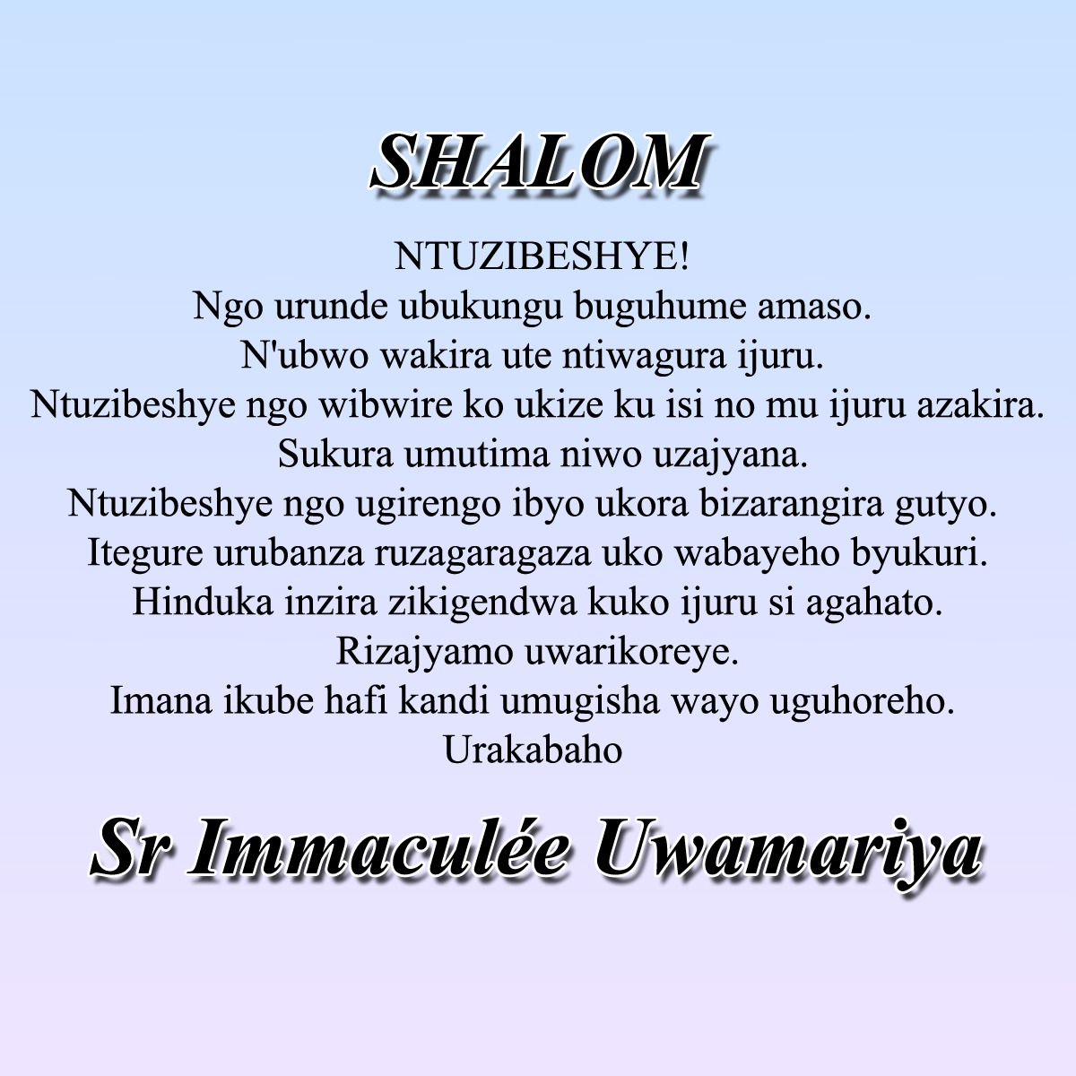 Inyigisho za Sr Immaculée Uwamariya tweet media
