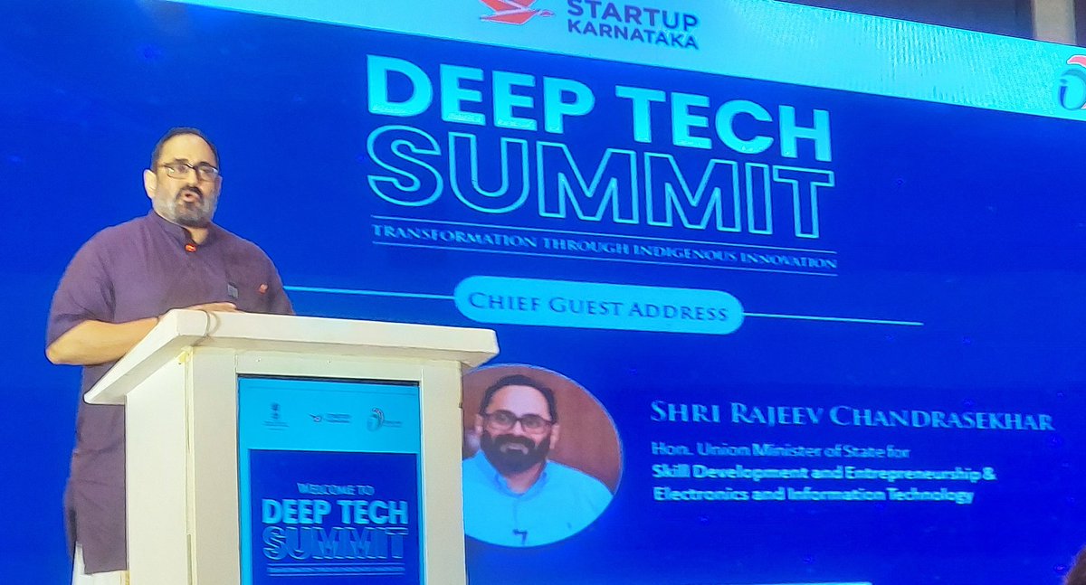 Minister @Rajeev_GoI says Rs 8K cr being invested towards skilling our youngsters @nasscom #DeepTechSummit
