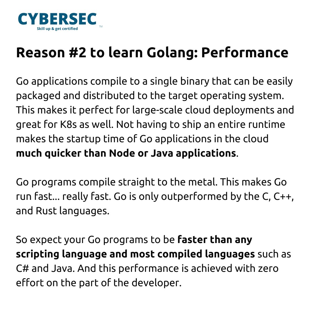 CYBERSEC_AI's tweet image. Ready to level up your programming skills? 🚀👨💻 Let's dive into Go, the fast and efficient language for building scalable applications! 🤖🌐 #GoProgramming #LearnToCode #CodingLife #ProgrammingLanguages #DeveloperCommunity
#TechCourses #TechCourses
#OnlineLearning #CodeLife