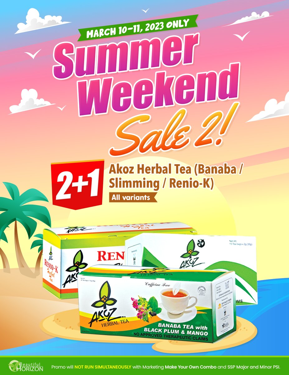 BHI_Official08's tweet photo. Have a splashing good time at the beach and make weekends a little more relaxing!
Take advantage of our Summer Weekend Sale 2!
Promo is valid until March 10-11, 2023 only.
What are you waiting for? Visit your nearest BHI Branch now!
#summerweekendsale
#BHI https://t.co/XYQoQwH7mP