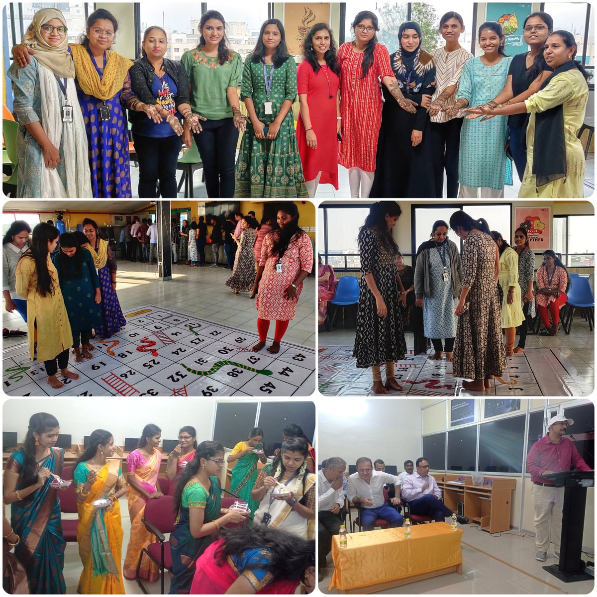 MistralSoln's tweet photo. A glimpse from Mistral's #WomensDay Celebration! #games #Competition #MehendiCompetition #HennaCompetition #Henna #WellnessTalk #WonderWomen #celebration #MistralSolutions https://t.co/GHQFiqedxo
