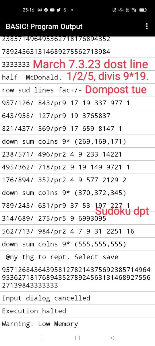 McDONewt's tweet image. #Permutation
821 128 437 347
569. #Sudoku
9 rows rt. 9r left
9colm down
9colm up. 9block rt
9block down
3 lines are mult 9*19. Tue 7-3-23
Dpt easy 1-2-5 prog. @donmcdo