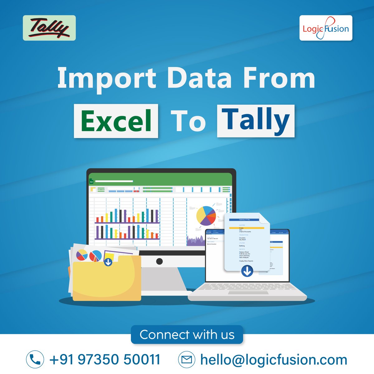 lfusionindia's tweet image. If you need to import data from Excel to Tally, then you&apos;re in the right place!

This is a great service for companies who want to speed up the process of data entry into TallyPrime without compromising the quality of the data or damaging their records.

 #ExcelToTally