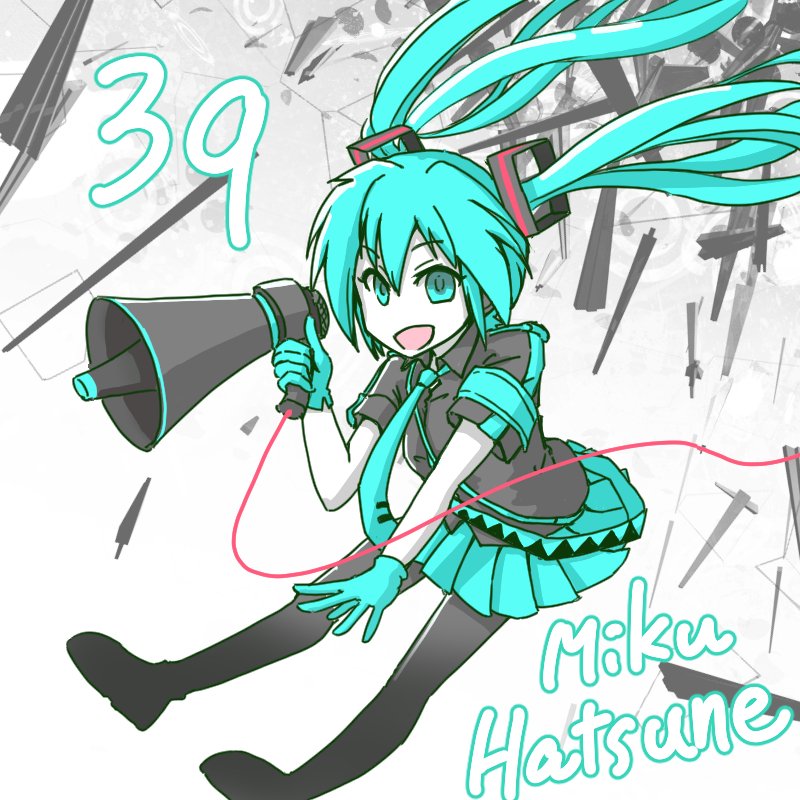 初音ミク 「ミクの日の絵、大概仕事の年度末と確定申告に追い込まれてる中描くのでその年の自分の」|OGA-SAN🔭🎸🎨観測結束絵描き垢のイラスト
