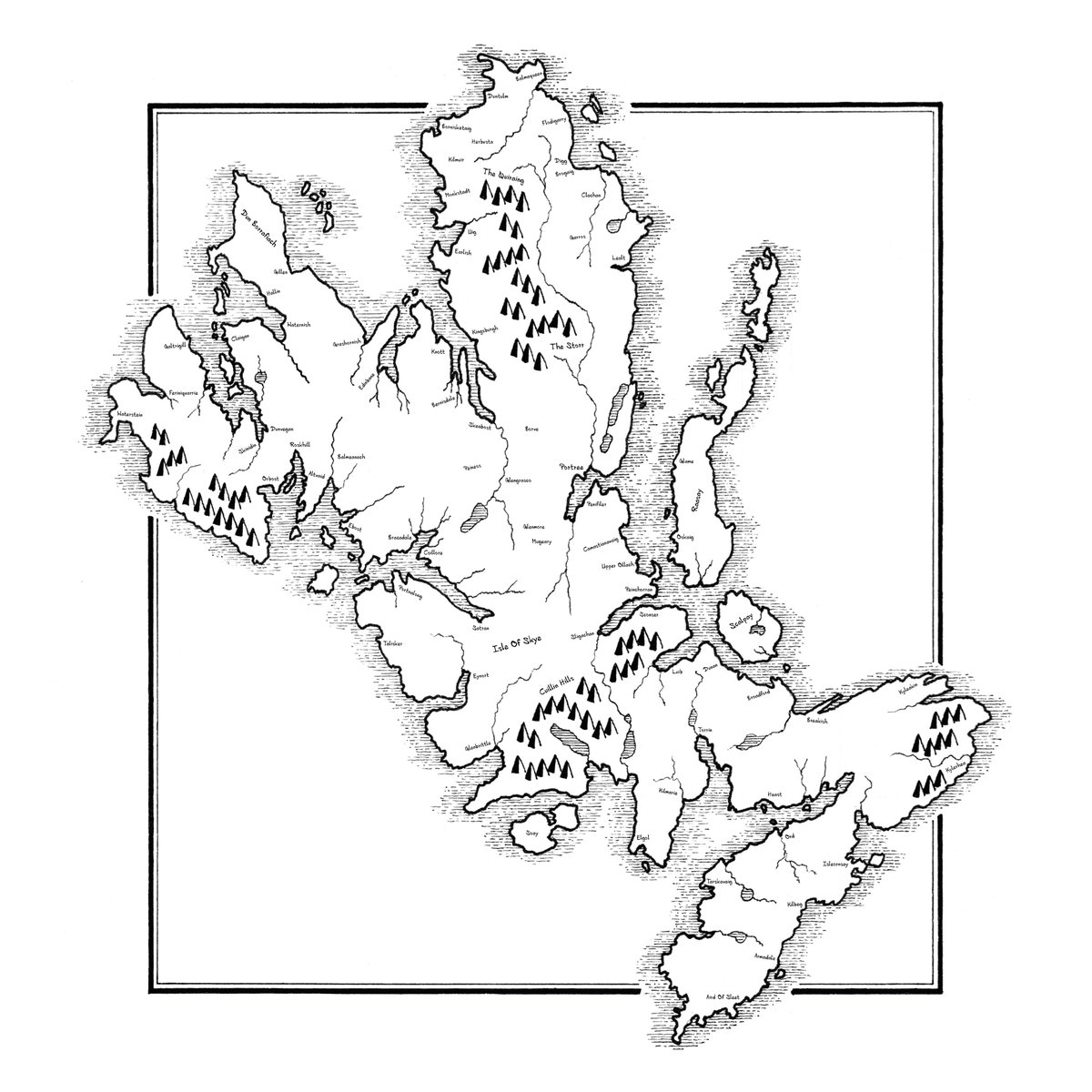 richbanks86's tweet photo. @MHHSBD I is for the Isle Of Skye. This map was a private commission for a customer to celebrate where they got engaged. You can see more of my work at https://t.co/SmziSi08Z7 #MHHSBD #alphabetchallenge #EarlyBiz https://t.co/gb0MA5D4JM