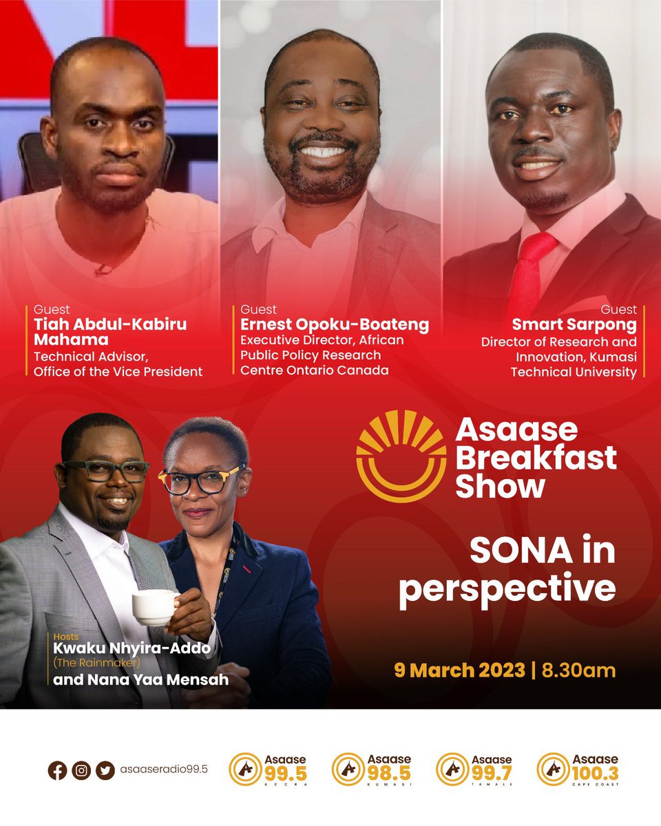 Coming up this morning on the #AsaaseABS