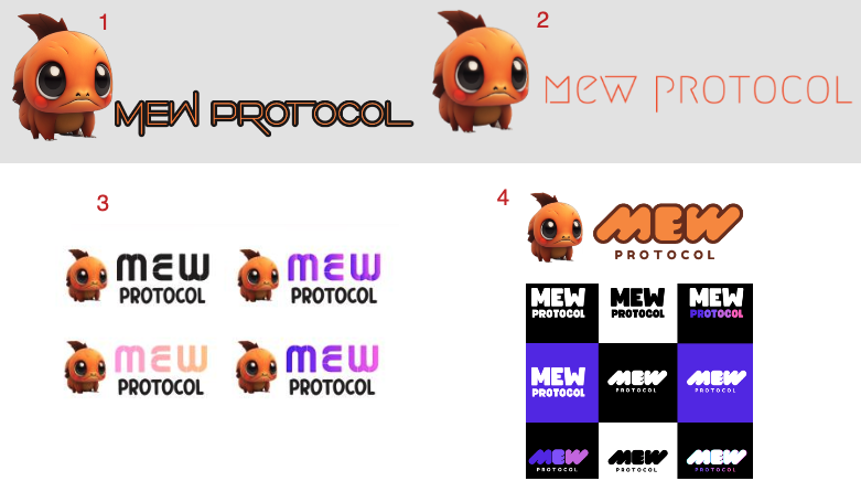 mewprotocol's tweet photo. Congratulations. Your designs have been selected. We will start voting and the top 3 will share the bounty.
1.@MancingCrypto 
2.@PetrexTots
3.@OralieMartha
4.@jpolejarczyk https://t.co/pkmBGefJIo
