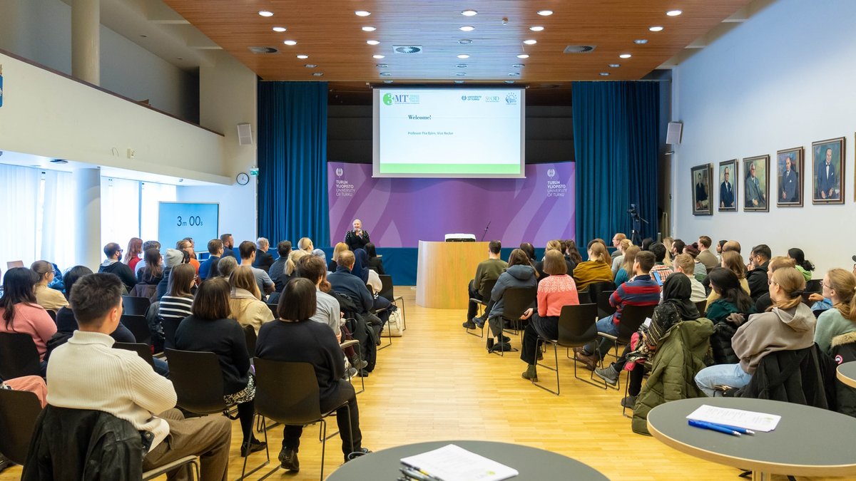 .<a href="/ArnoYlitalo/">Arno Ylitalo</a> won our 3MT competition! 🏆 Jinglu Chen took the second place and <a href="/A_BellmuntGil/">Albert Bellmunt Gil</a> was voted as the audience’s favourite and selected to the SANORD 3MT competition. Congratulations! ✨

Watch the presentations of the winners 👉 utu.fi/en/news/news/a…

#3MT #uniturku